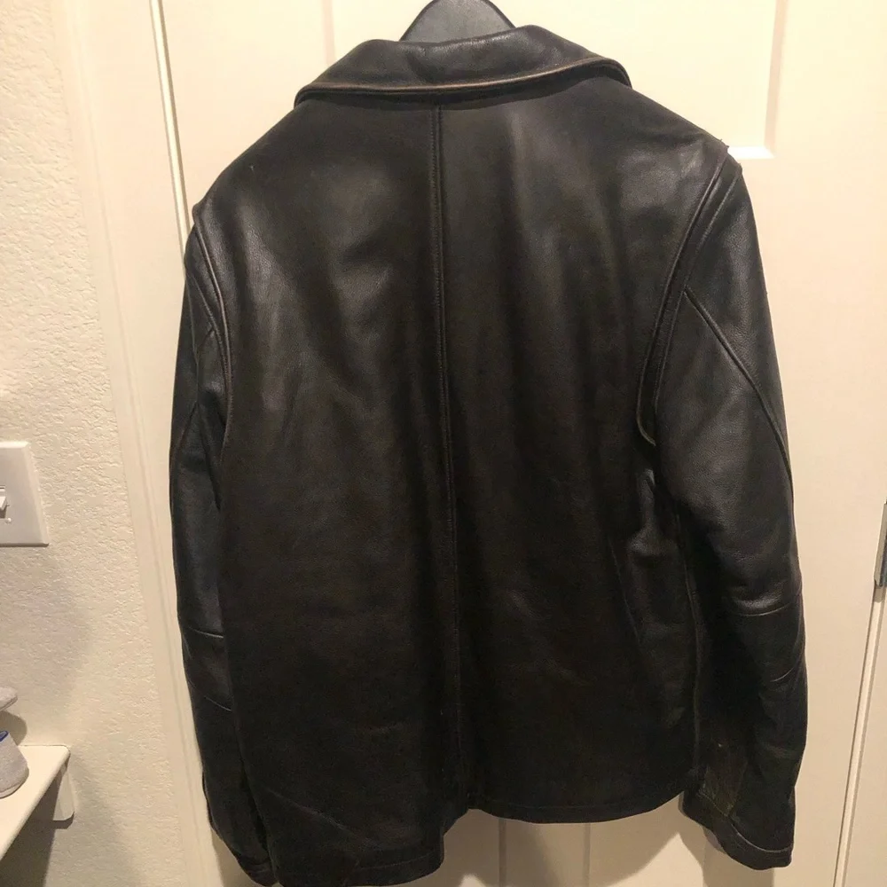 Eddie Bauer Dark Brown Leather Jacket - Picture 2 of 3